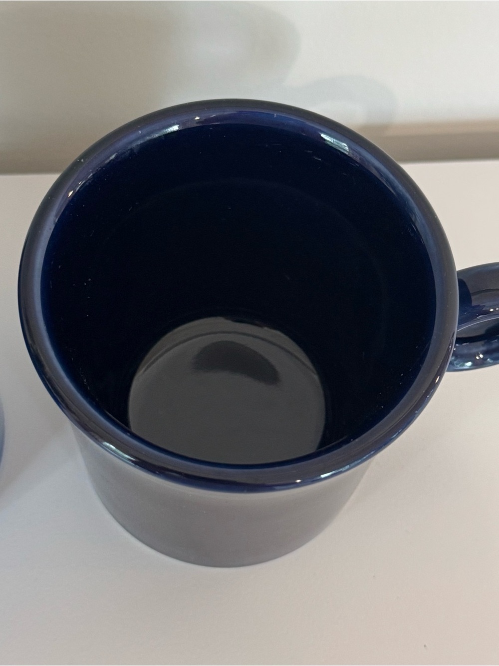 Set of 2 Fiesta O Ring-Handle Coffee Tea Mugs Blue & Navy Blue HLC - Picture 4 of 8